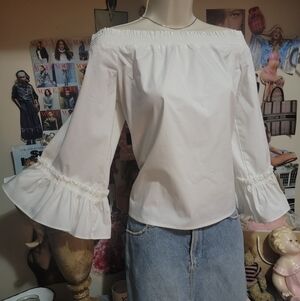 Banana Republic White Off-Shoulder Blouse